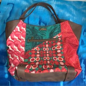 Desigual Purse Hand Bag Colourful Patchwork Embroidery